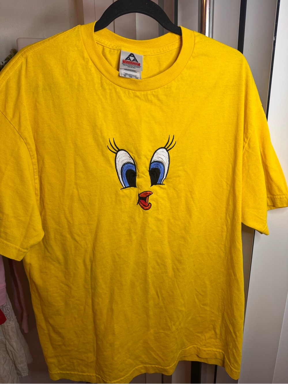 Kids Yellow Tweety Face Short Sleeve T-Shirt